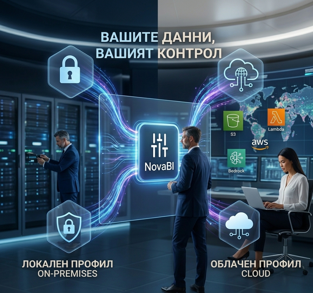 Панел за източници на данни в NovaBI, включително SAP Business One